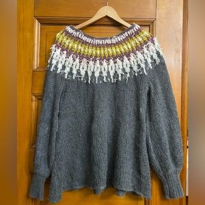 Free People boatneck Scandinavian/Nordic sweater size medium